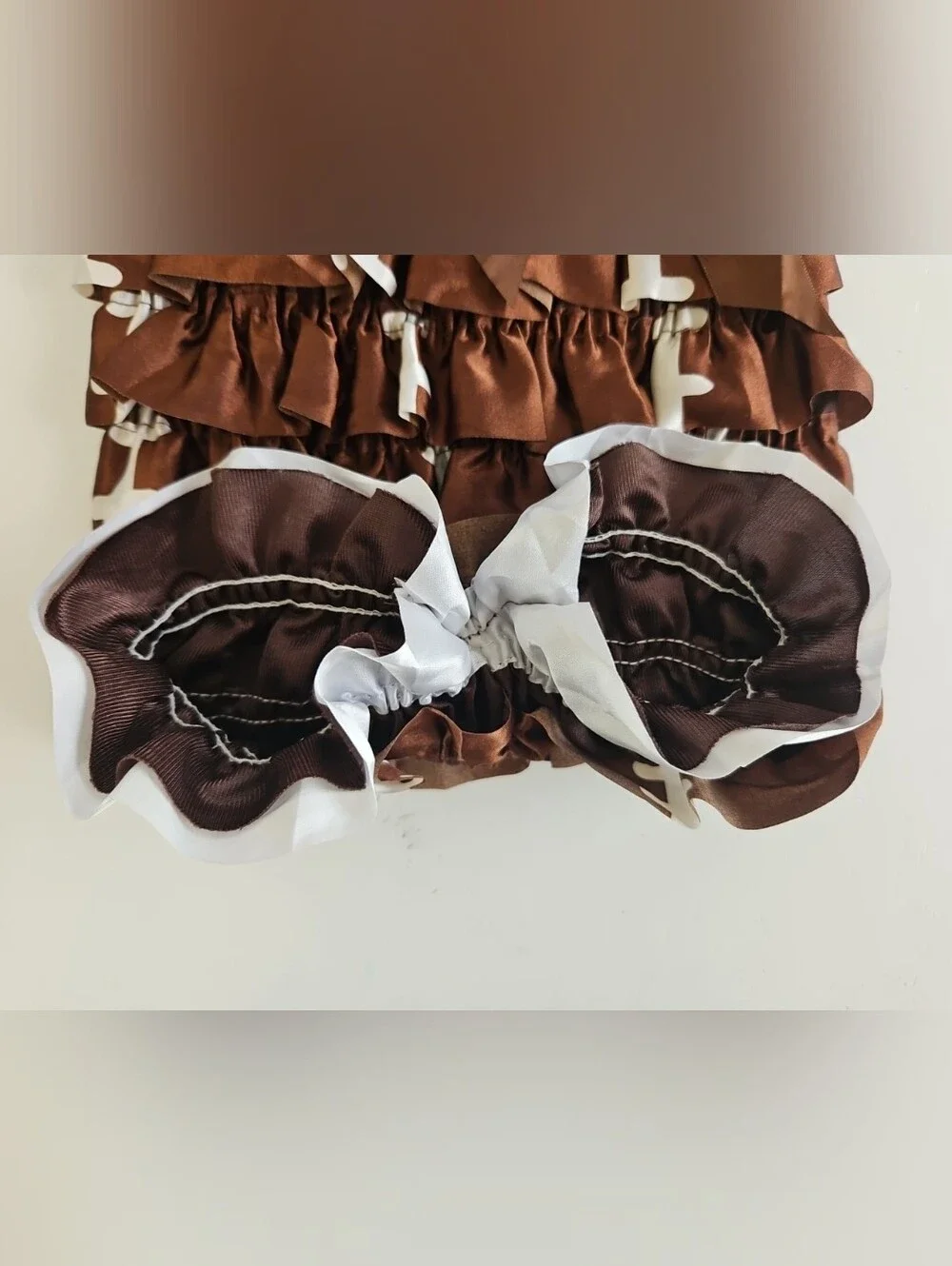 Football Ruffle Satin Romper, Newborn Photo Prop Size Medium Team NFL 0-6m